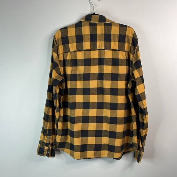 Wind River Mens Buffalo Plaid Shirt Yellow Black Button Down Long Sleeve Size L - Picture 9 of 14